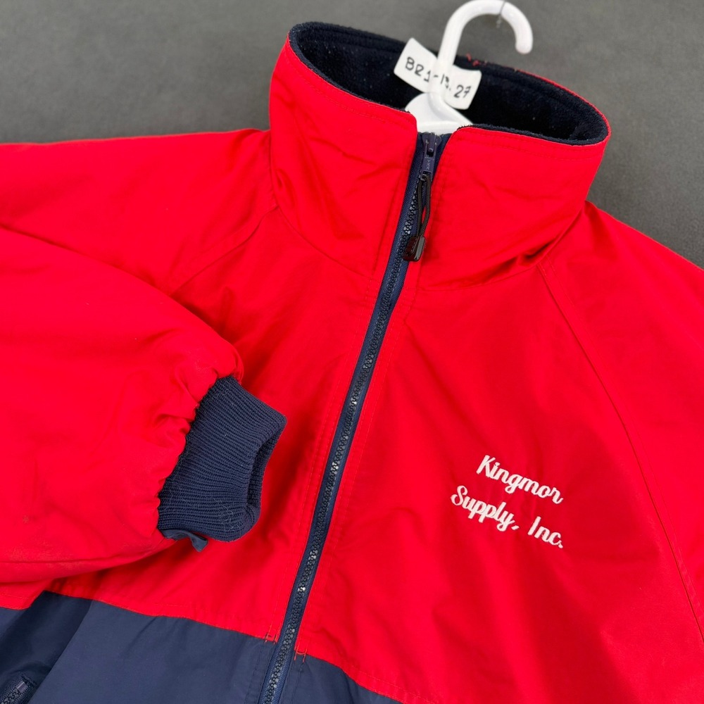 Vintage 90s WearGuard Workwear Bomber Jacket Red Navy Blue Taslan Nylon XL